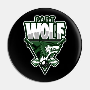 Part Wolf design Pin