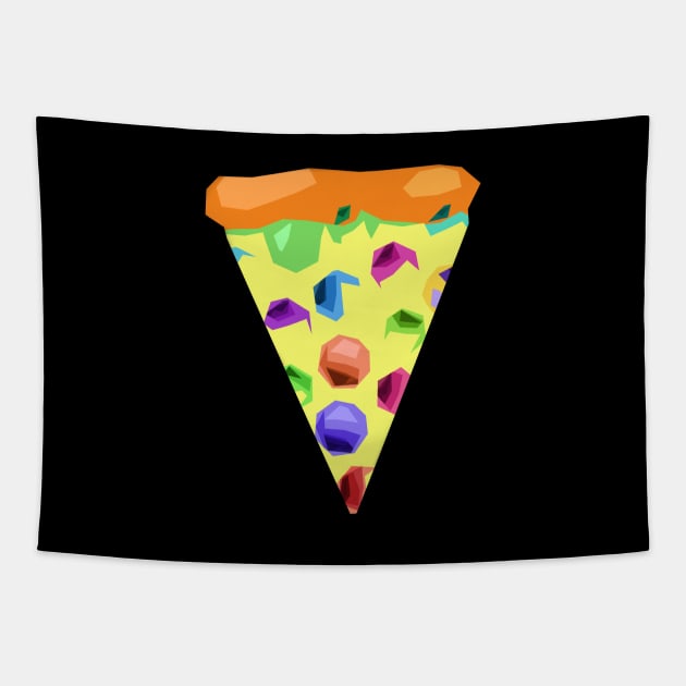 Geometric Rainbow Pizza Tapestry by KelseyLovelle