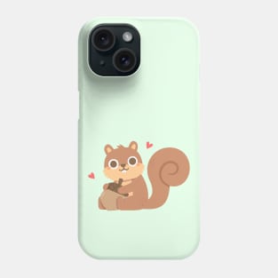Cute Squirrel With Acorn Phone Case