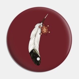 Native Turtle Feather Pin