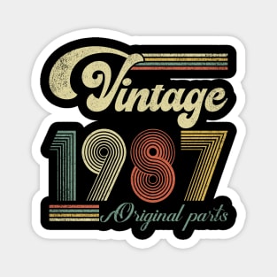 Retro Vintage 1987 37th Birthday Gift Men Women 37 Years Old Magnet