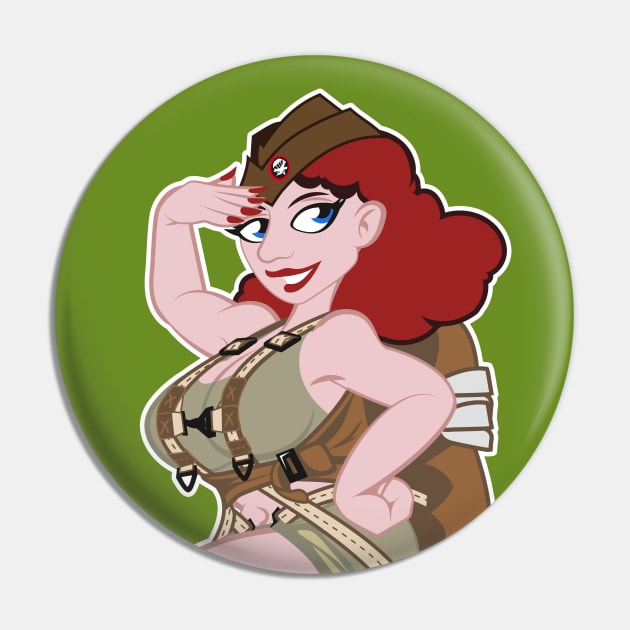 Airborne Pinup Cartoon Style Pin by Baggss