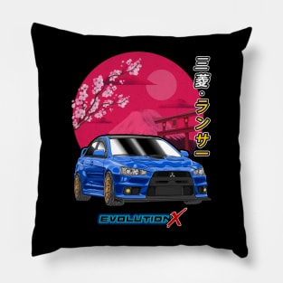 Nippon JDM Blue Mitsubishi Lancer Evolution X Pillow