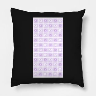 Vintage Aesthetic Minimalist Flower Grid Design Phone Case in Lavender Pillow