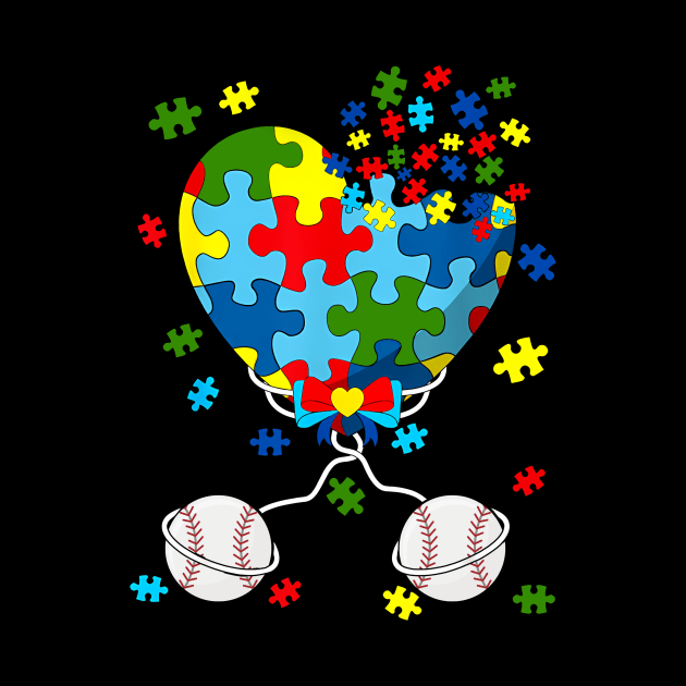 Puzzle Pieces Heart Niche Lover Sport Autism Awareness by Neldy