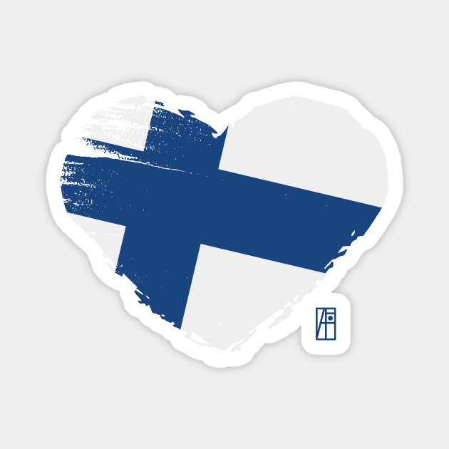 I love my country. I love Finland. I am a patriot. In my heart, there is always the flag of Finland. Magnet by ArtProjectShop