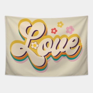 Retro Hippie Love Tapestry