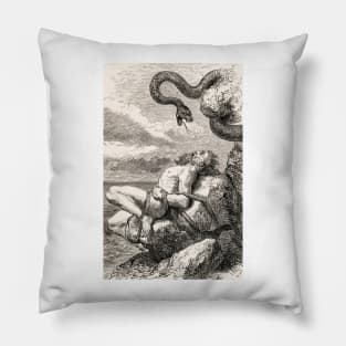 The Punishment of Loki by Louis Huard (1813-1874) Pillow