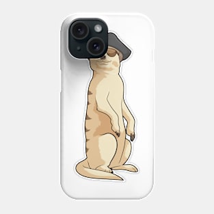 Meerkat as Pirate with Pirate hat Phone Case