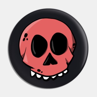 Cartoon Skull red Comic Skeleton Pin