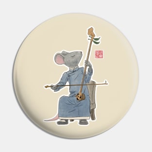 Mouse Playing Acorn Erhu Pin