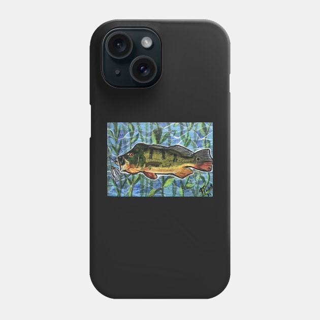 Peacock bass a catchin’ Phone Case by Artladyjen