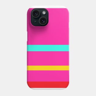 A prodigious pot-pourri of Cherry Red, Barbie Pink, Metallic Yellow and Bright Light Blue stripes. Phone Case