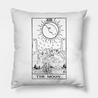 Moon Tarot in black Pillow