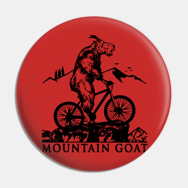 Cool Mountain Goat Tee Riding Biking Pin by paintkiller617