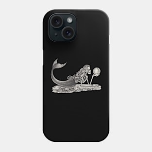 Mermaid skull fantasy surreal art. Phone Case