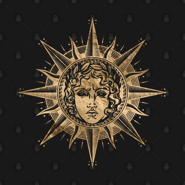 Golden Apollo Sun God Symbol by Nartissima