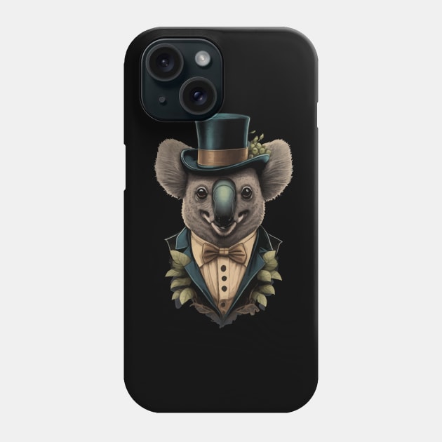 Koala with top hat Phone Case by K3rst