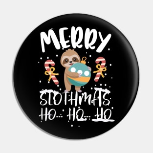 Merry Slothmas Ho Ho Ho Christmas Cute Sloth Pin