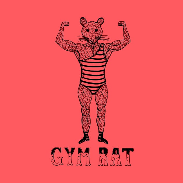Strongman Bodybuilder Gym Rat - Line Drawing by studiogooz