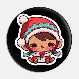 Chibi Kawaii Cute Adorable Little Girl Wearing Winter Clothes Pin