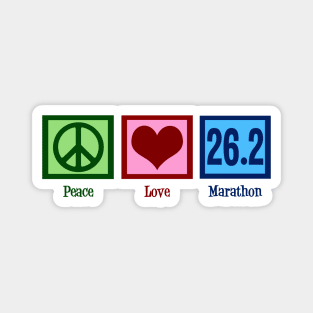 Peace Love Marathon Runner Magnet