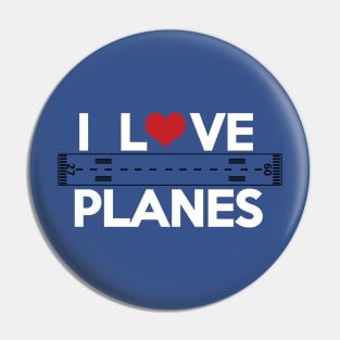 I love airplanes and aviation with hearth Pin