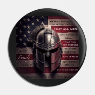 Spartan Helm Declaration of Independence Pin