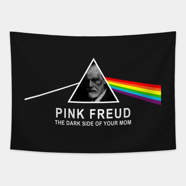 Pink Sigmund Freud - The Dark Side of your Mom Tapestry by Quentin1984