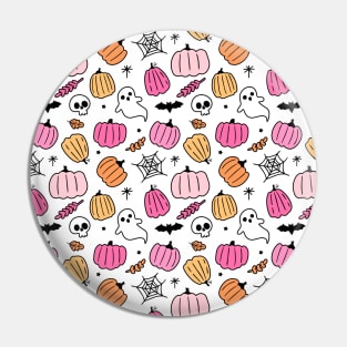 Cute Pink Halloween Pattern Pin