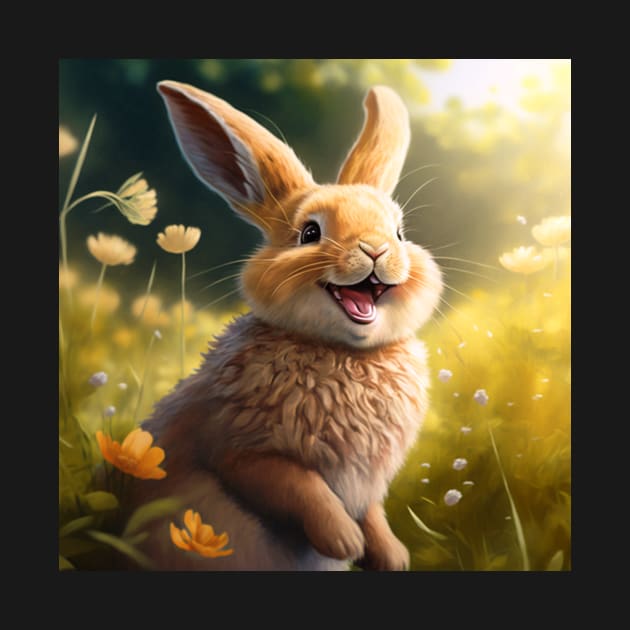 cheerful, laughing bunny by AnnaMartaFoley