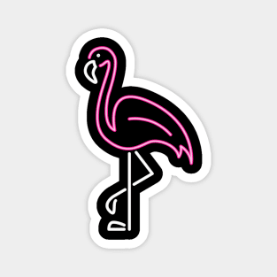 Neon pink flamingo Magnet