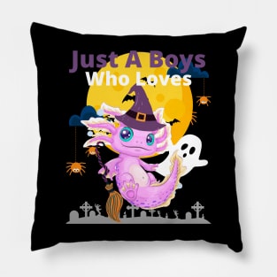 School Halloween 2022 Cool Axolotls Aquarium Pumpkins Squad Pillow