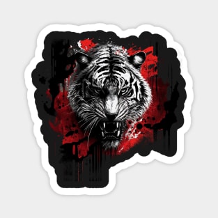 Urban Jungle King: A Graffiti-Style Tiger in the City Magnet