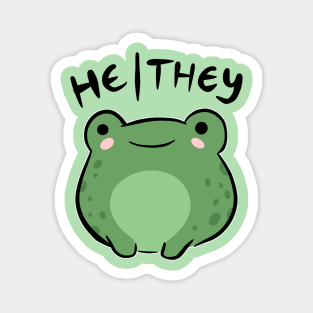 He/They Pronouns: Froggy's Leaping Celebration - An Adorable Nonbinary Aesthetic for Enby, LGBTQ, Demigirl, Demiboy Magnet