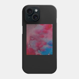 abstract watercolor stain red blue pink sky ocean Phone Case