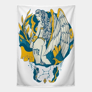 Retro Wave Virgo Beauty Tapestry