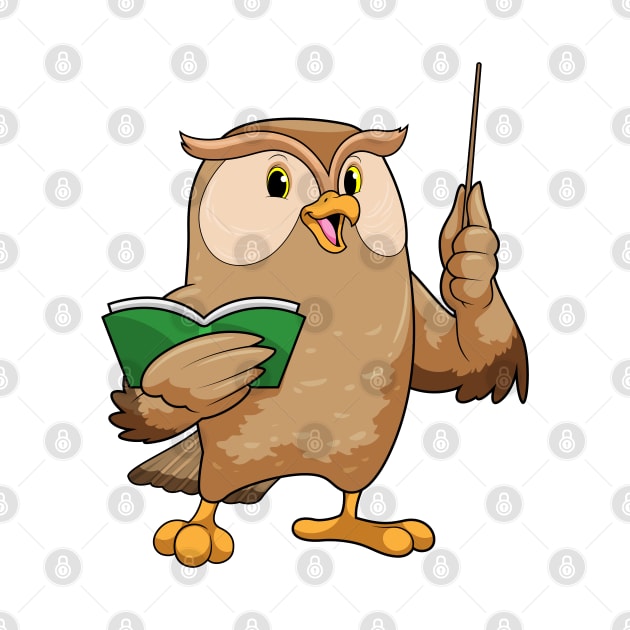 Owl as Teacher with Book & Pointer by Markus Schnabel