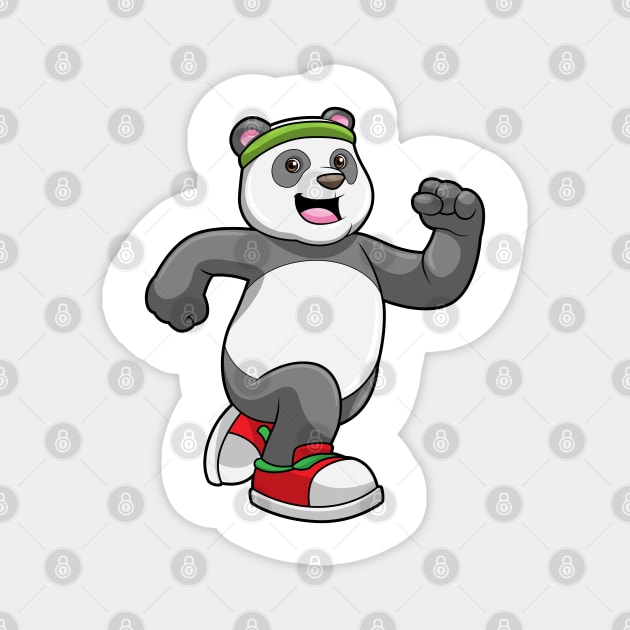 Panda at Running with Headband Magnet by Markus Schnabel