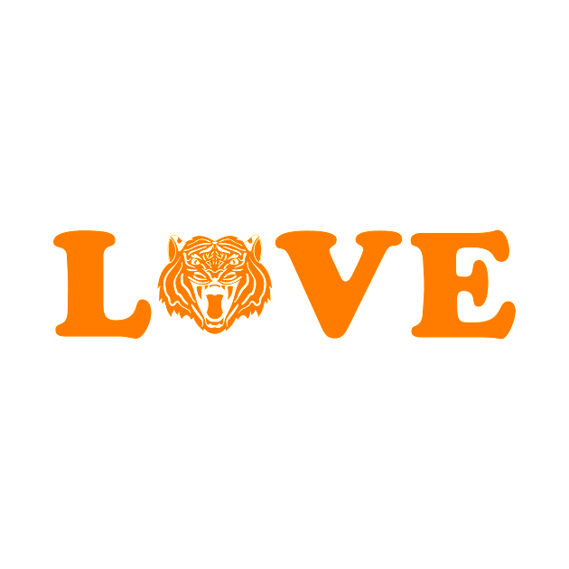 I Love Tigers Orange by College Mascot Designs