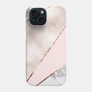 Shimmering rose gold with rose gold marble Phone Case