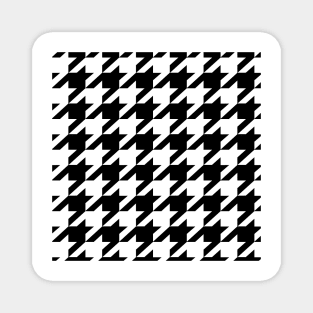 Preppy 1980s geometric pattern trendy black and white Houndstooth Magnet