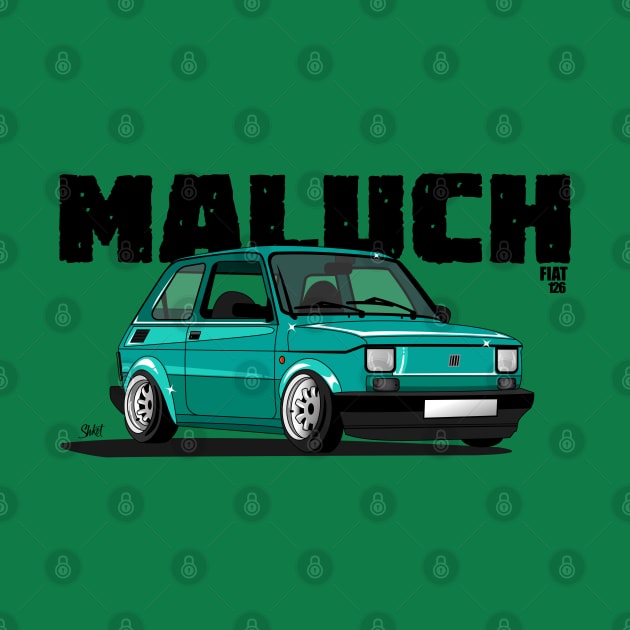 Fiat 126 Maluch Green by shketdesign