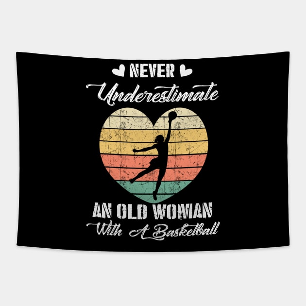 Never Underestimate An Old Woman With A Baseball Costume Gift Tapestry by Ohooha