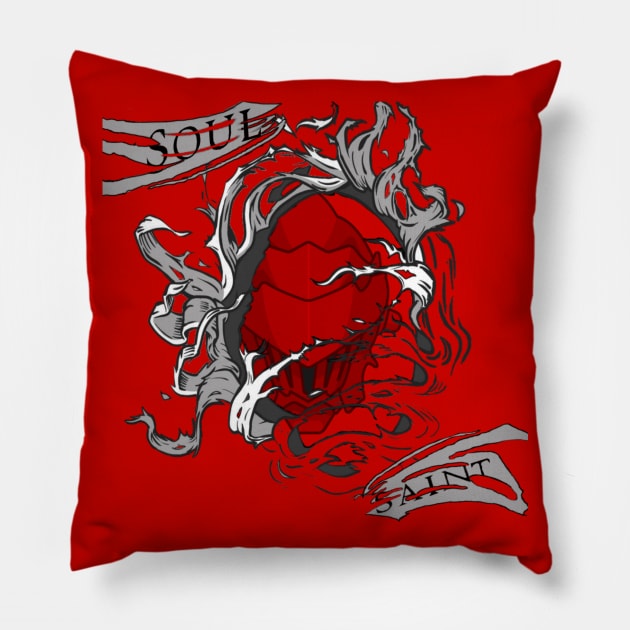 Ripped Red Ruby Pillow by SoulSaint