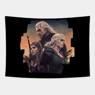 Witcher and his ladies Tapestry