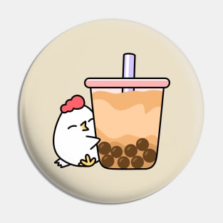 Grumpy chicken with boba Pin