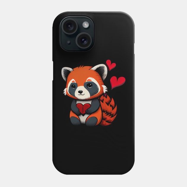 Valentine Red Panda Phone Case by pako-valor