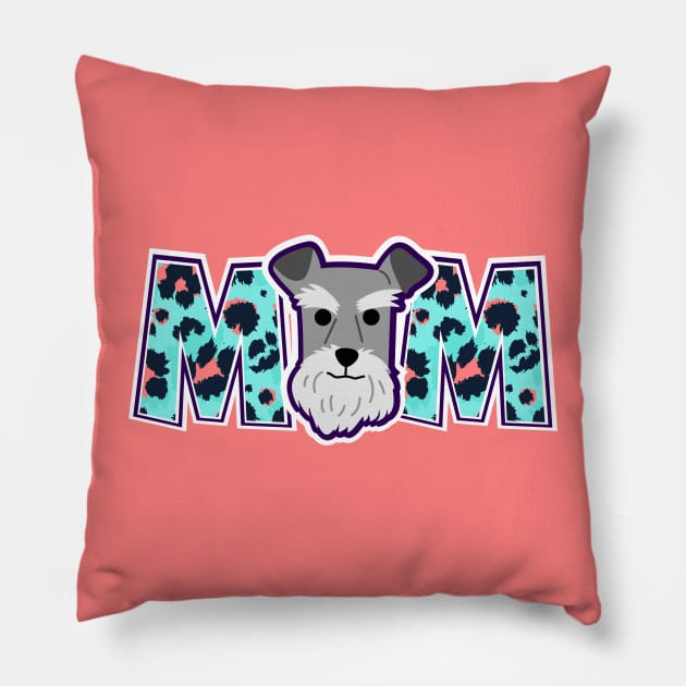 Mini Schnauzer Mom Pillow by cacostadesign