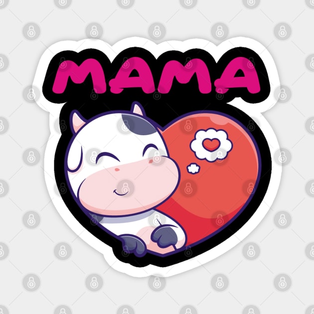 cute cow love heart Mama Magnet by thexsurgent